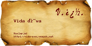 Vida Éva névjegykártya